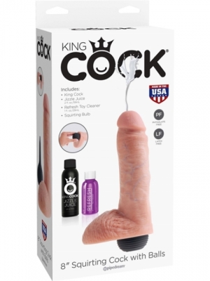 King Cock With Balls 20.30 cm - Flesh - Squirti