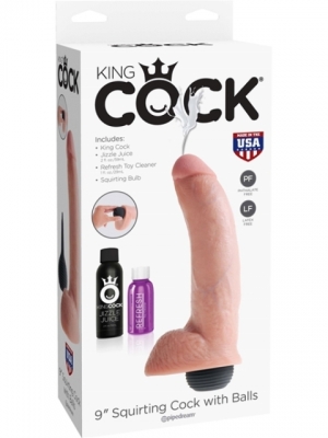 King Cock With Balls 22.85 cm - Flesh - Squirti