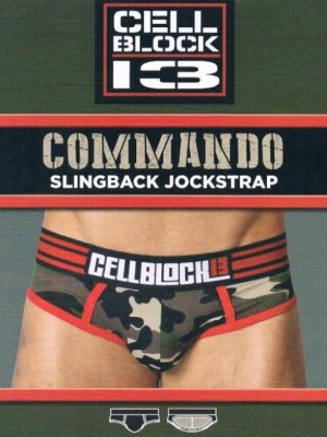 Commando Slingback Jockstrap - Camouflage / Red