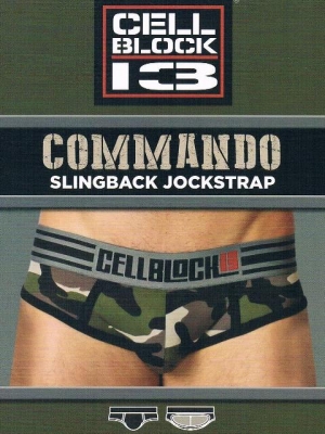 Commando Slingback Jockstrap - Camouflage / Black
