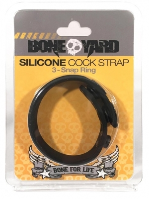 Boneyard Silicon Cock Strap - Black