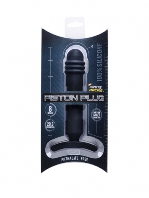 Silicone Piston Plug 20.30 cm. (8.00 inch) - Black