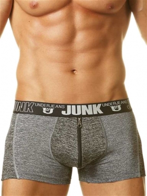 Junk Sweat Zip Fly Boxer Trunk Underwear Grau