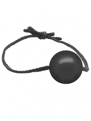 Gag With Leather Strings | Silicone Ball Ø 50 mm. - Black