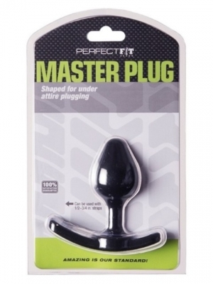 Strap On Master Butt Plug - medium - Black