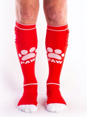 BRUTUS PUPPY Party Socks w. Pockets Red / White