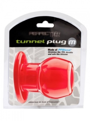 Ass Tunnel Plug Silicone TPR Medium - Red
