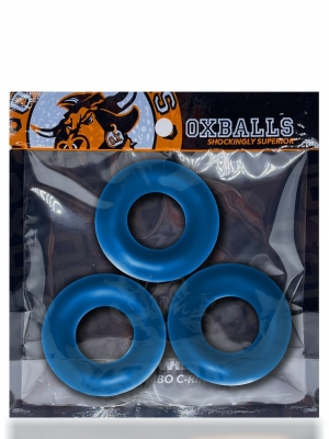OXBALLS [TPR] Fat Willy Cockring 3-Pack - Space Blue